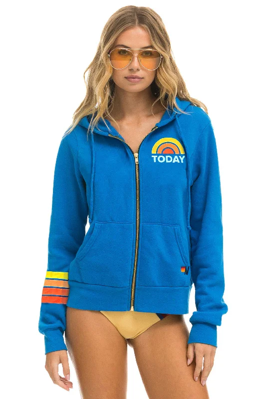 mens hoodie for modern, athletic fashion-TODAY SHOW ZIP HOODIE - OCEAN