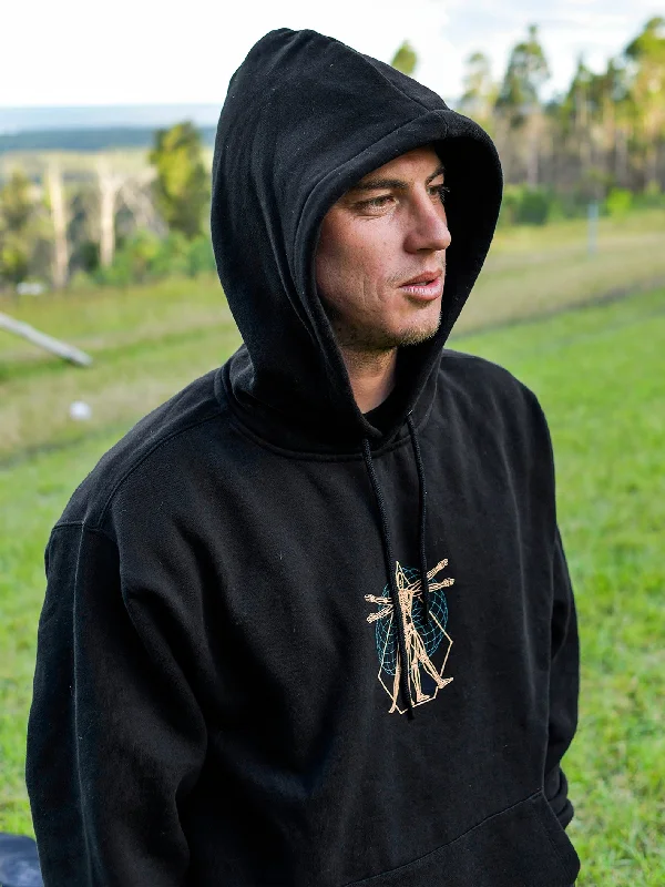 mens hoodie with modern casual look-Utopic Hoodie - Black