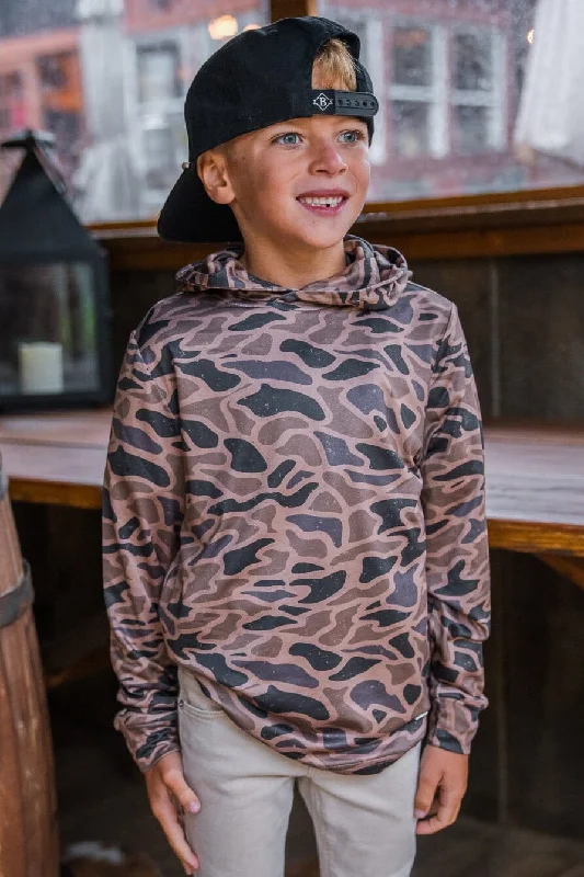 mens hoodie for sleek casual fit-Youth Performance Hoodie - Gauge Camo