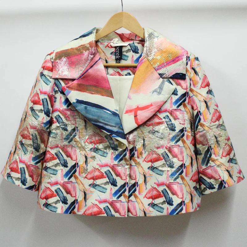 men's jackets with enhanced breathability-A Colorful Jacquard Bolero Jacket