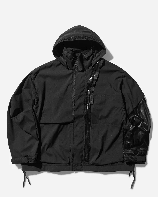 men's jackets with ultra-light insulation-Men's Encapsulated Nylon Interops Jacket Black