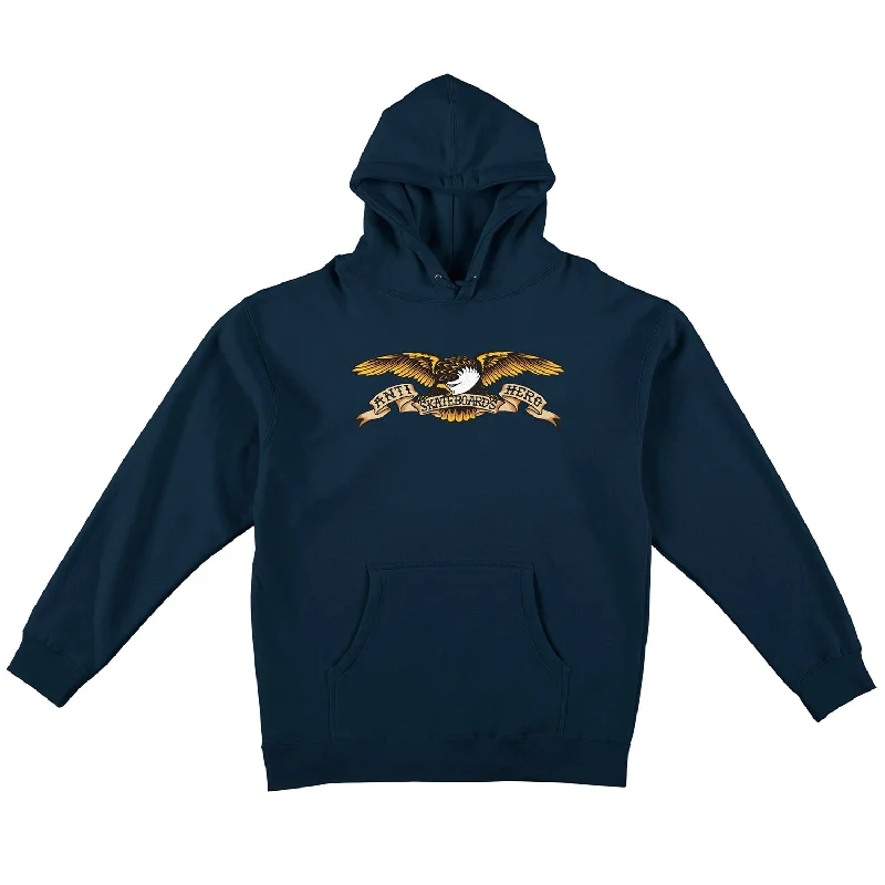 mens hoodie for modern, functional style-Anti-Hero Eagle Hooded Sweatshirt Navy/Black