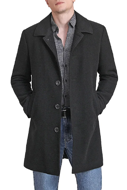 men's jackets with soft fleece and knit fabrics-BGSD Men Baker Wool Blend Walker Coat