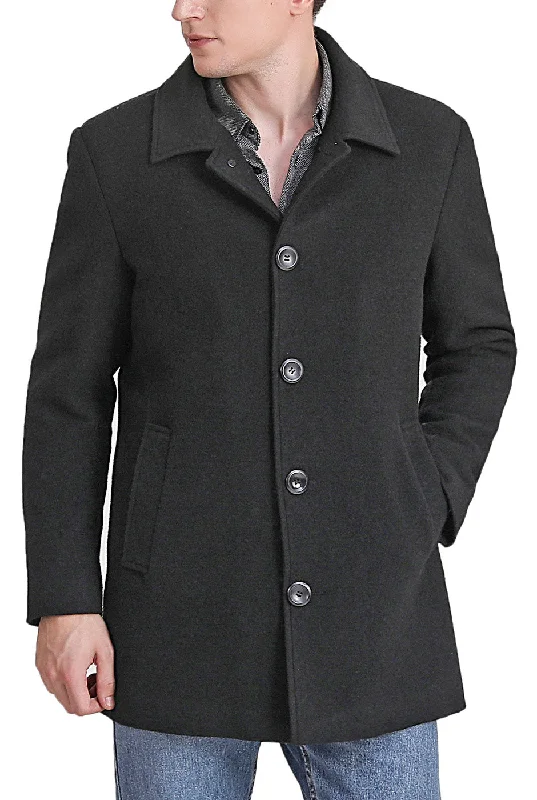 men's jackets for extreme sports and outdoor use-BGSD Men Cole Wool Blend Car Coat