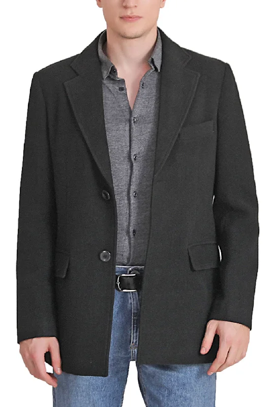 men's jackets with front zip closure-BGSD Men Duke Classic Cashmere Wool Blend Walking Coat