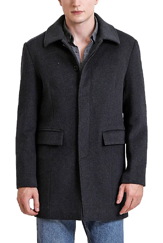 men's jackets with soft-touch finish-BGSD Men Michael Cashmere Wool Blend Car Coat