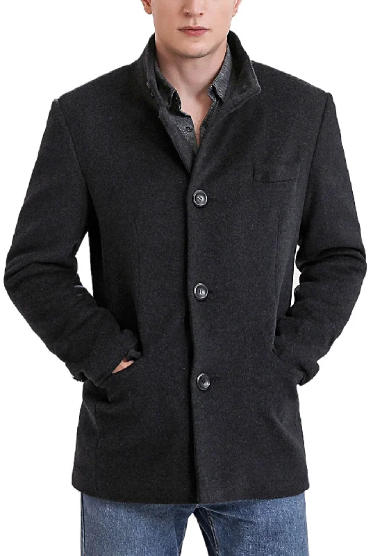 men's jackets with insulated cuffs-BGSD Men Perry Cashmere Wool Blend City Coat