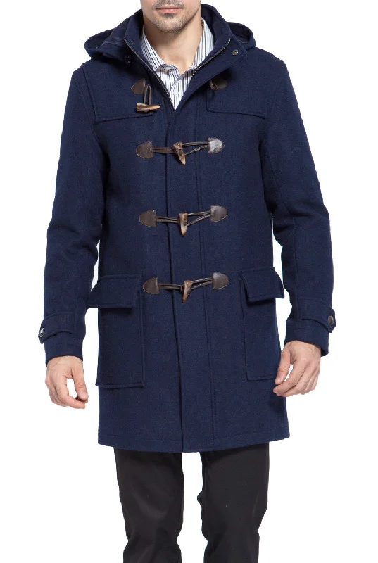 men's jackets for temperature-controlled wear-BGSD Men Benjamin Wool Blend Classic Duffle Coat