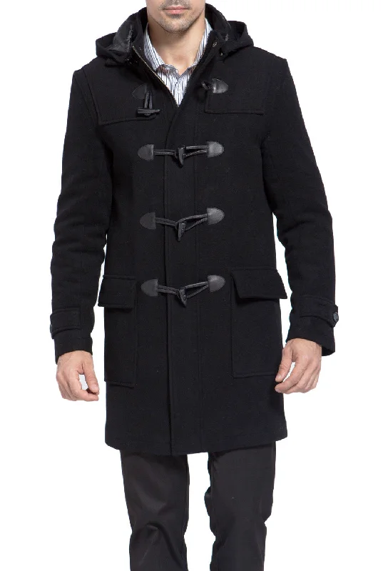 men's jackets with insulation for freezing temperatures-BGSD Men Benjamin Wool Blend Classic Duffle Coat