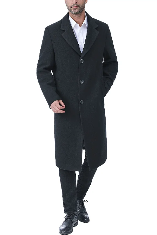 men's jackets for outdoor adventures-BGSD Men Hart Wool Blend Full Length Long Coat