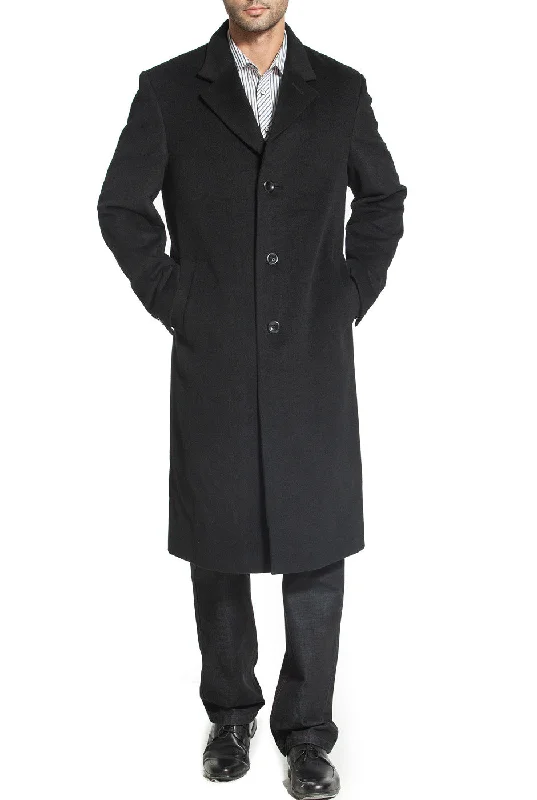 men's jackets with reflective strips for safety-BGSD Men Henry Cashmere & Wool Blend Long Walking Coat