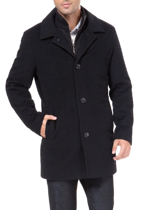 men's jackets with functional interior pockets-MODERM Men Justin Cashmere & Wool Blend Car Coat