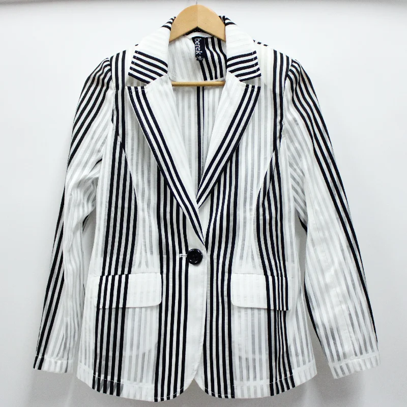 men's jackets with front zip closure-Bold Vertical Stripe Blazer