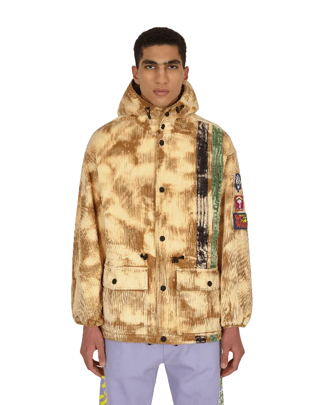 men's jackets for rugged outdoor environments-Hooded Corduroy Racing Jacket Beige