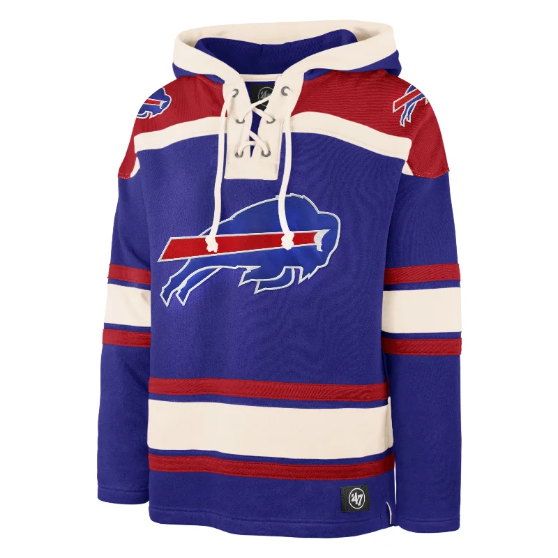 mens hoodie for minimalist street style-BUFFALO BILLS SUPERIOR '47 LACER HOOD