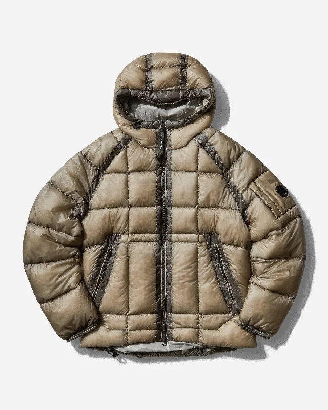 men's jackets with winterproof fabric-Men's D.D. Shell Hooded Medium Down Jacket Vintage Khaki