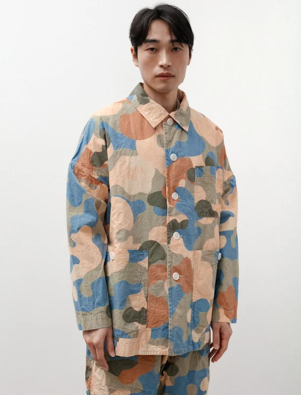 men's jackets with stylish metal accents-Higa Travail Jacket Camo Print