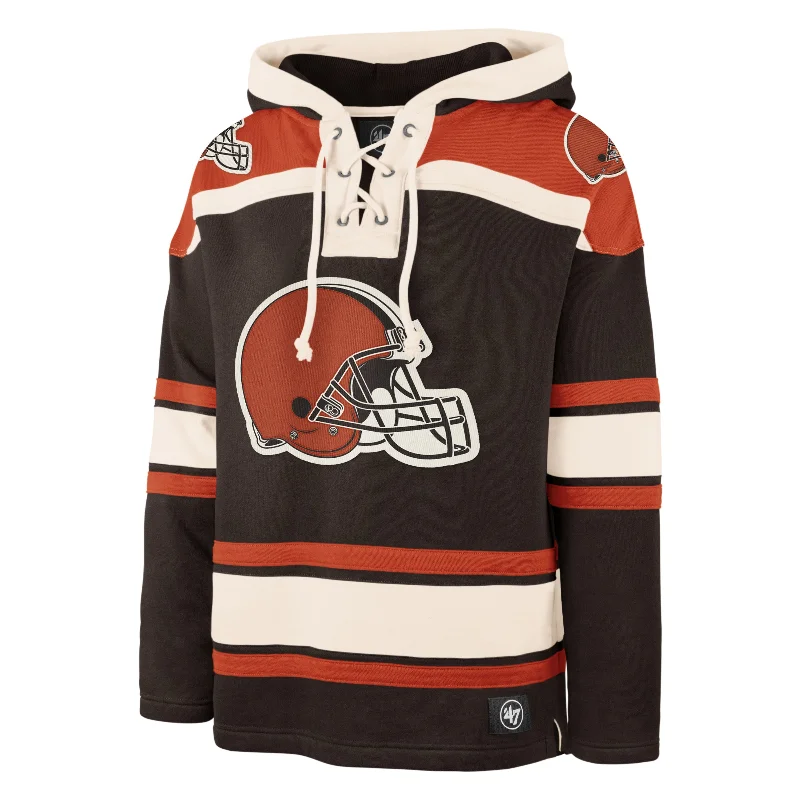 mens hoodie with a fresh twist on classic style-CLEVELAND BROWNS SUPERIOR '47 LACER HOOD