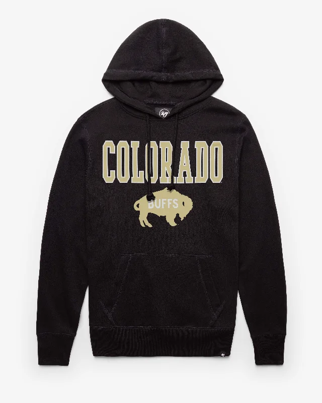 mens hoodie for stylish city adventures-COLORADO BUFFALOES VINTAGE STRAIGHT BLOCK '47 HEADLINE HOOD