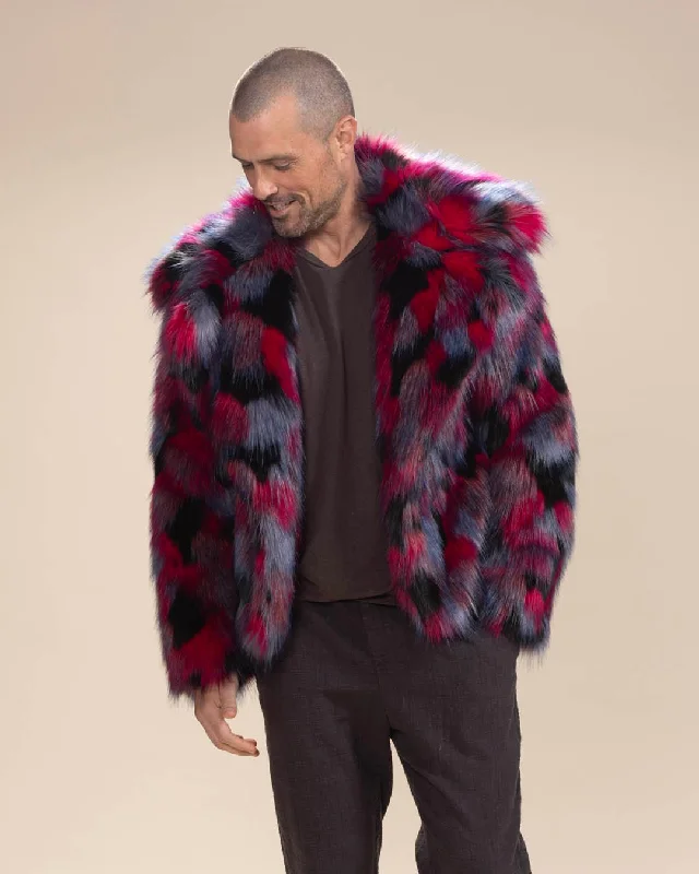 men's jackets with advanced insulation technology-Men's Colorful Faux Fur Jacket | Crimson Cat