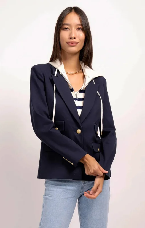 men's jackets with deep side pockets-Dawson Nautical Stripe Dickie Blazer