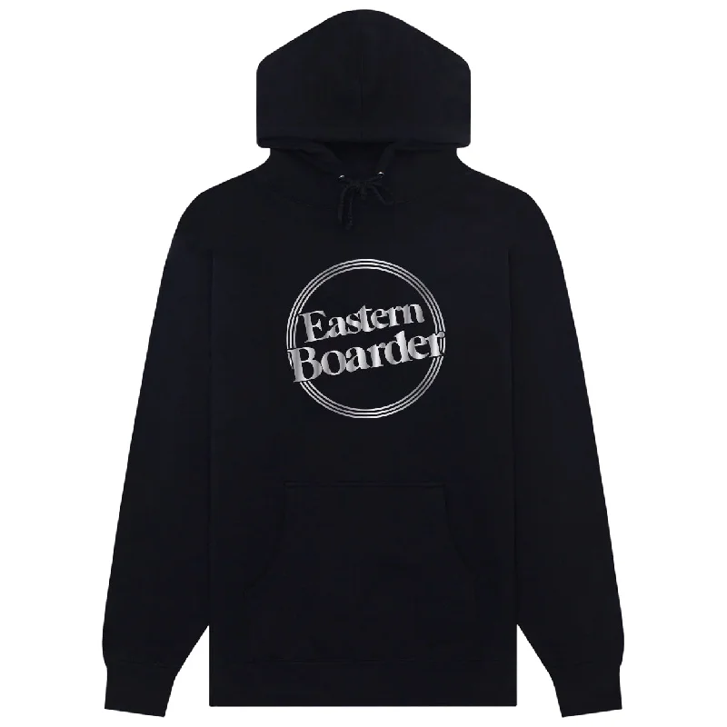 mens hoodie with innovative style-EasternBoarder Dot Logo Hoodie Black/Reflective