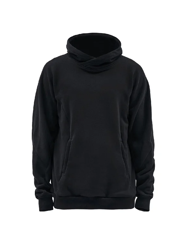 mens hoodie with minimalist pocket design-ehitu hoodie black