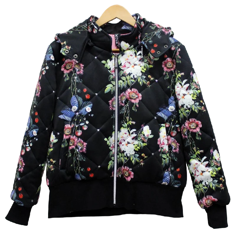 men's jackets with reinforced fabric panels-Floral Diamond Trellis Bomber Jacket