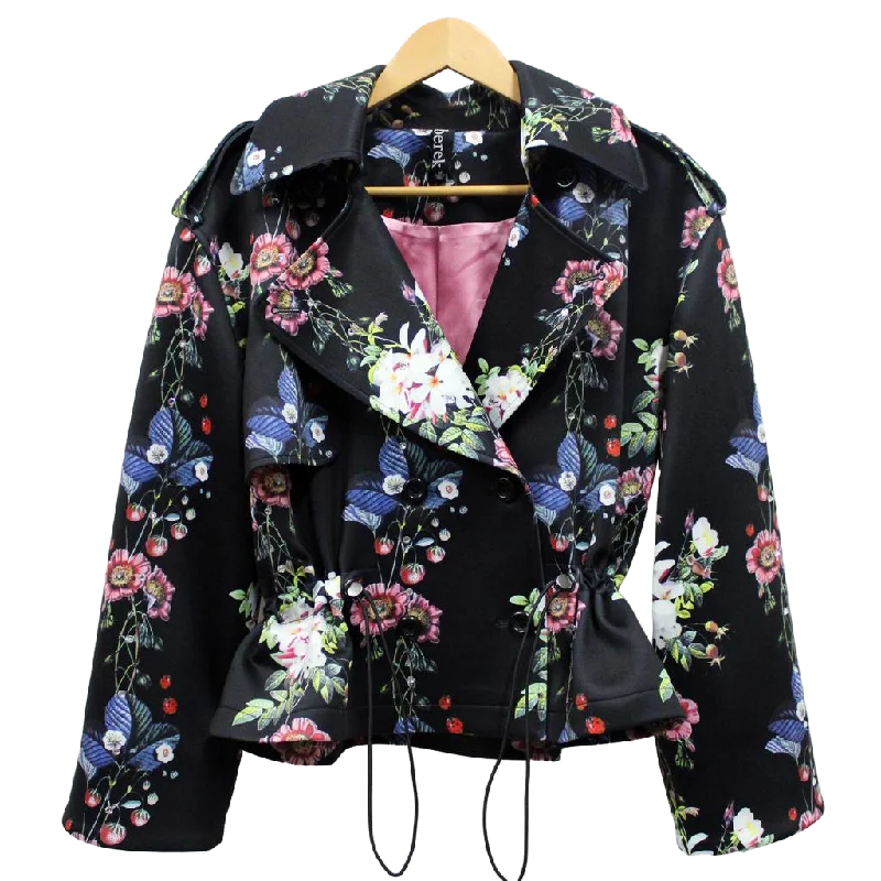 men's jackets for weekend camping trips-Floral Diamond Trellis Utility Jacket