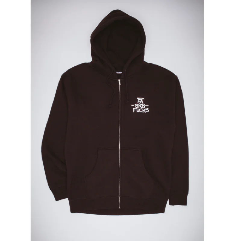 mens hoodie for sporty weekend wear-Fucking Awesome FA SK8 Fucks Zip Hoodie Black