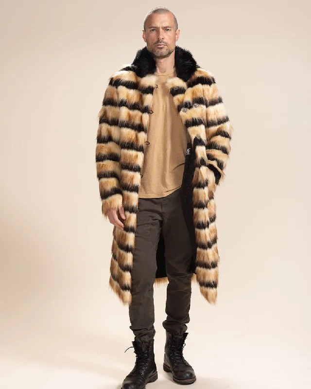 men's jackets with full-length zippers-Men's Long Faux Fur Coat | Gazelle