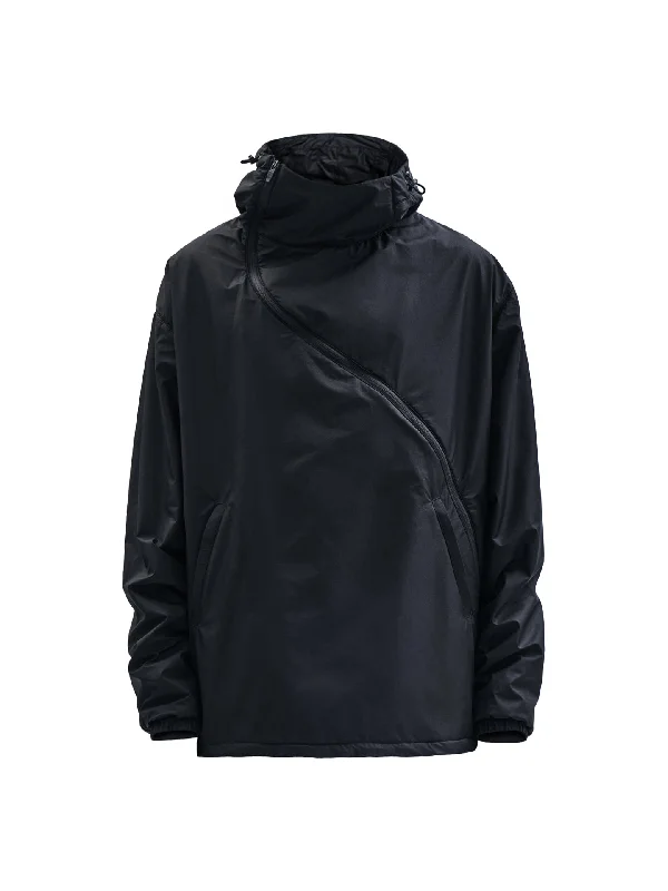 mens hoodie with a contemporary twist-gurutze insulated hoodie black