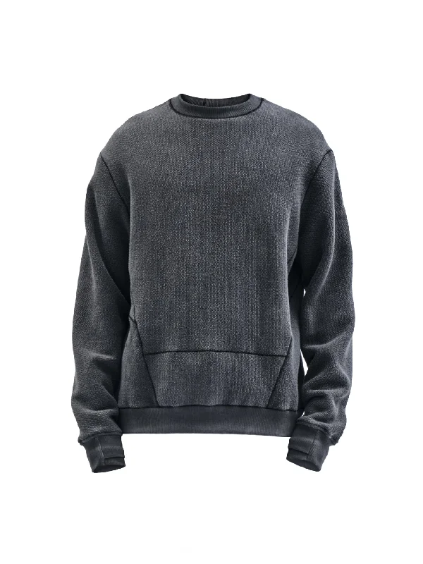 mens hoodie for relaxed and easygoing looks-harria crewneck cold dyed grey