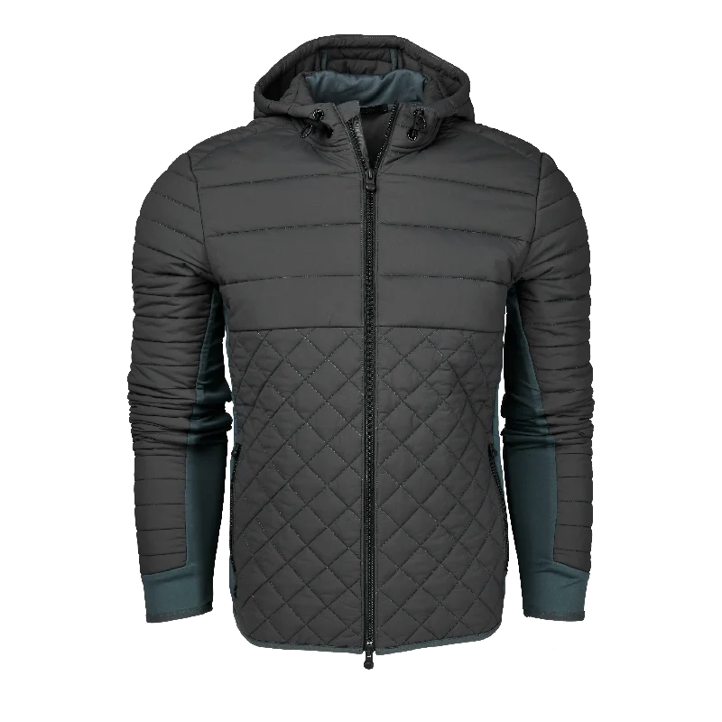 men's jackets with reinforced fabric panels-Hooded Yukon Ultralight Hybrid Jacket