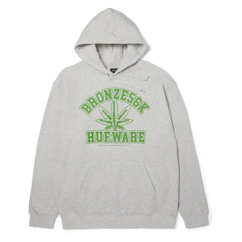 mens hoodie for performance sportswear-Huf x Bronze Plantware Pullover Hoodie Ash