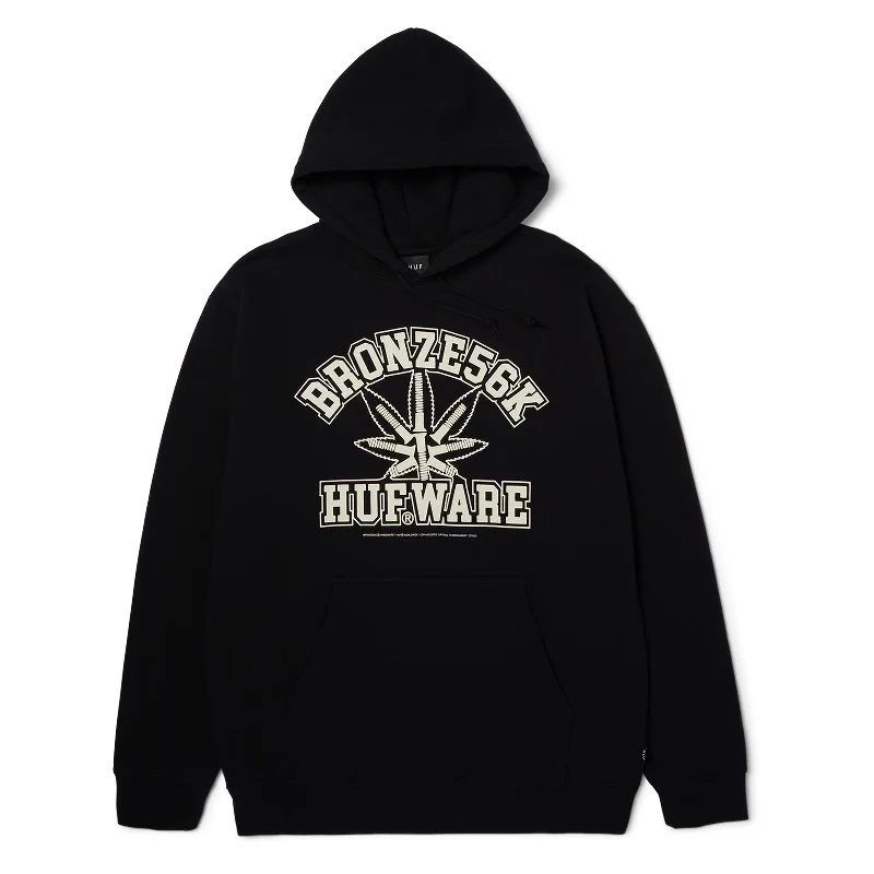 mens hoodie for stylish layering option-Huf x Bronze Plantware Pullover Hoodie Black