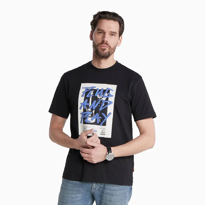 Men’s short-sleeve toff shirts-Men's Regular Fit T-Shirt In Cotton With Seasonal Graphic Print