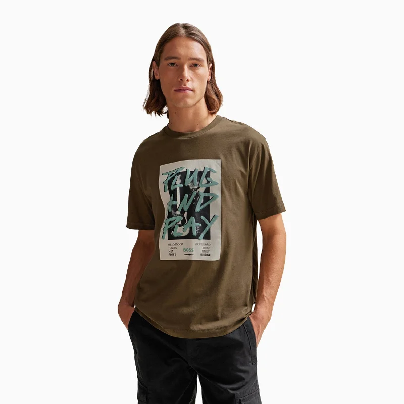 Men’s short-sleeve quid tops-Men's Regular Fit T-Shirt In Cotton With Seasonal Graphic Print