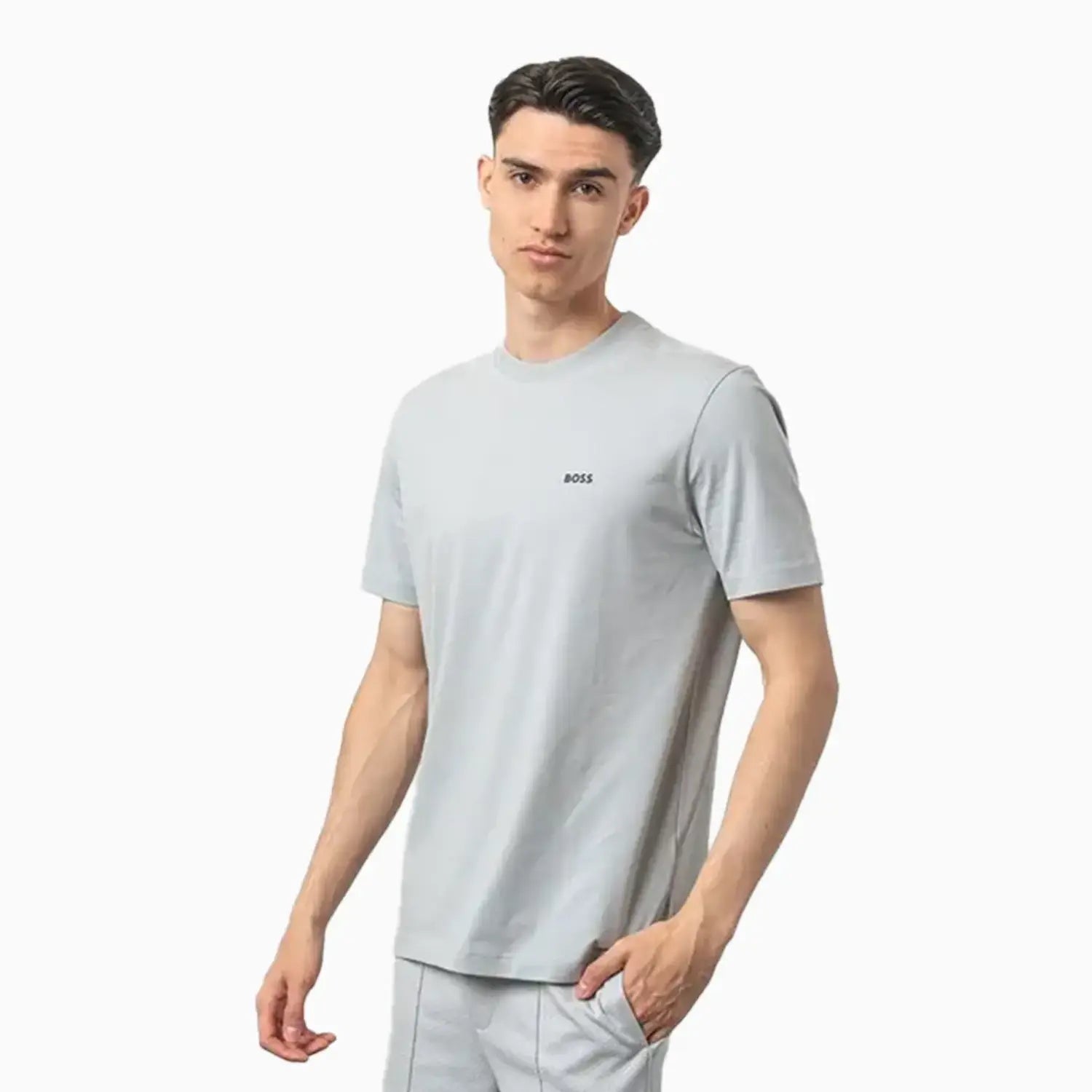 Men’s short-sleeve etch polos-Men's Stretch Cotton Regular Fit T-Shirt With Contrast Logo