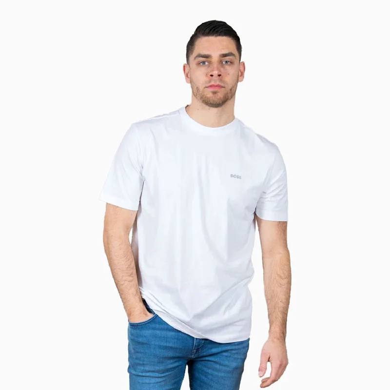 Men’s short-sleeve bunt tees-Men's Stretch Cotton Regular Fit T-Shirt With Contrast Logo