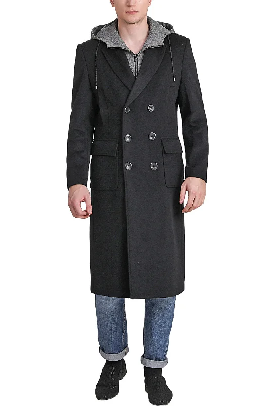 men's jackets for all-weather protection-Landing Leathers Men Holmes Wool Blend Long Walking Coat