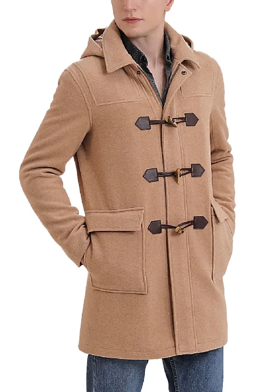 men's jackets with slim-cut style-Landing Leathers Men Mason Wool Blend Duffle Toggle Coat