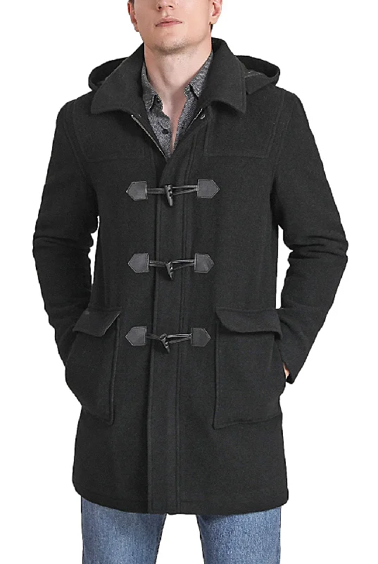 men's jackets for late fall days-Landing Leathers Men Mason Wool Blend Duffle Toggle Coat