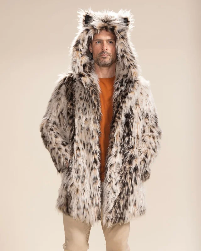 men's jackets with inner mesh lining-Classic Men's Faux Fur Coat | Lil' Cheetah