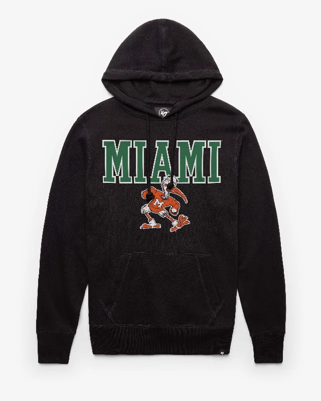 mens hoodie for casual but functional wear-MIAMI HURRICANES VINTAGE STRAIGHT BLOCK '47 HEADLINE HOOD