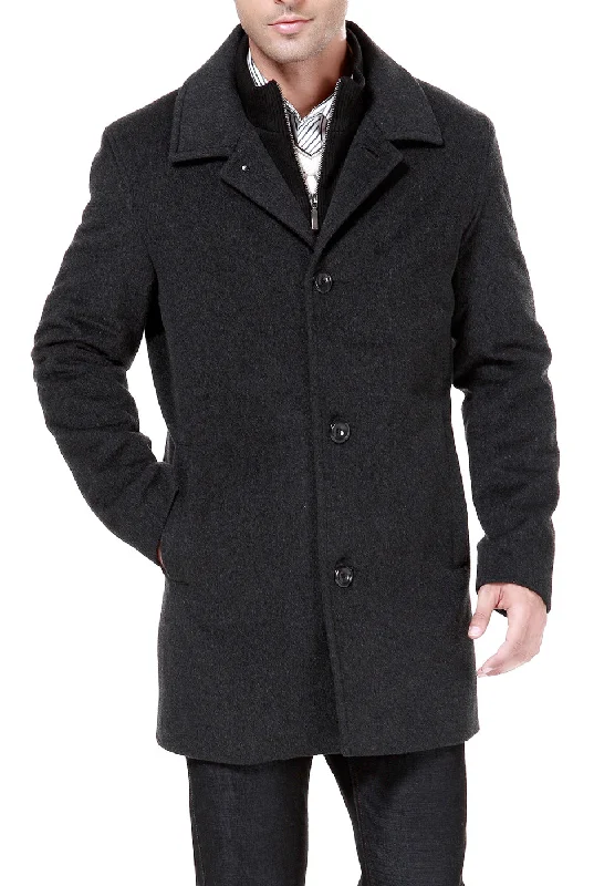 men's jackets for various weather conditions-MODERM Men Justin Cashmere & Wool Blend Car Coat