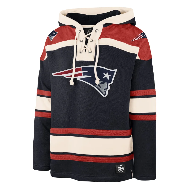 mens hoodie for sporty, cozy comfort-NEW ENGLAND PATRIOTS SUPERIOR '47 LACER HOOD