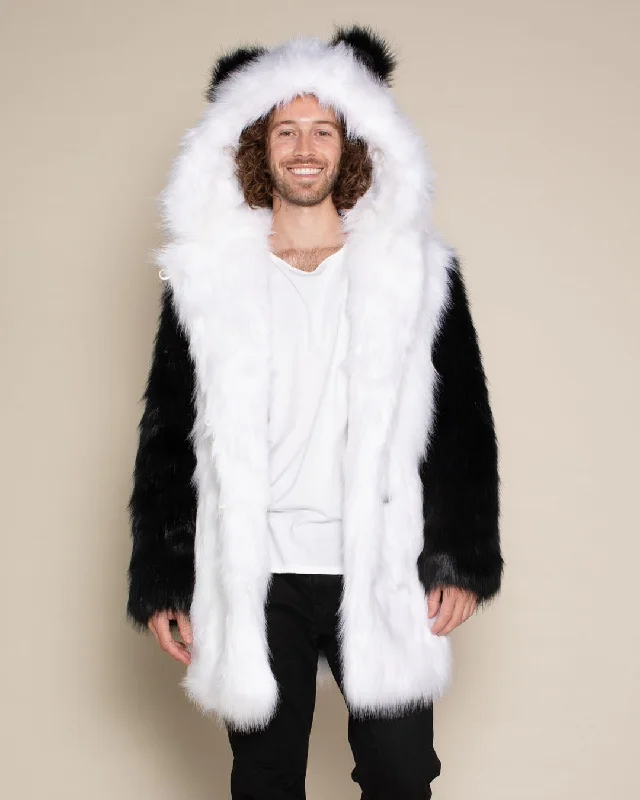 men's jackets with breathable stretch fabric-Panda Bear Classic Faux Fur Coat | Men's