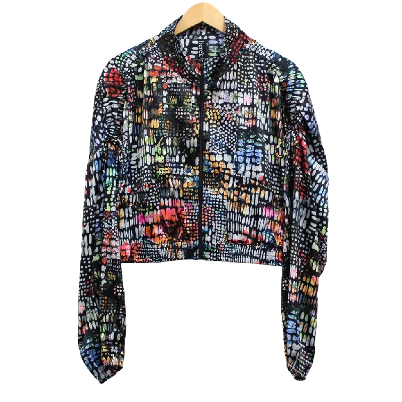 men's jackets with adjustable hemline-Petals of Color Cropped & Sporty  Jacket