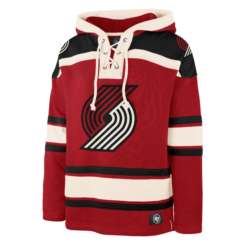 mens hoodie for a warm stylish fit-PORTLAND TRAIL BLAZERS SUPERIOR '47 LACER HOOD